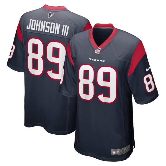 mens nike johnny johnson iii navy houston texans game player jersey